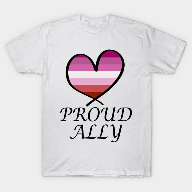 Proud Ally LGBT Gay Pride Month Lesbian Flag T-Shirt by artbypond